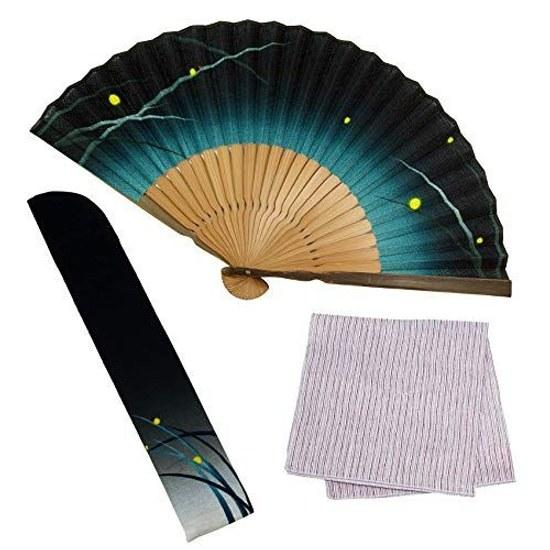 Osaka Chouseido fan mens stylish business pouch holder set handkerchief hotaru grass