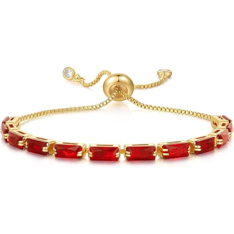 Fashionable colored zircon bracelet, simple diamond inlay, pull-out, adjustable bracelet, niche bracelet