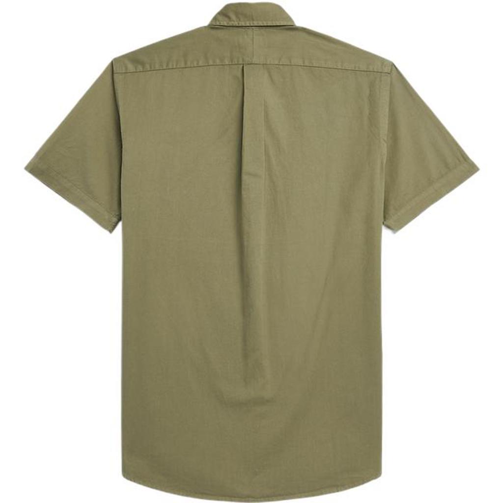 Polo Ralph Lauren SS22 Solid Color Polo Collar Single-Breasted Short Sleeve Shirt Men Shirts Military-Green MNPOWOV1N820492-300
