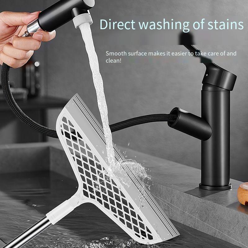 Silikon Magic Besen für Zuhause - Multifunktionaler Trocken- & Nasswischer für Boden & Glas, Effizienter Wasserwischer für das Badezimmer