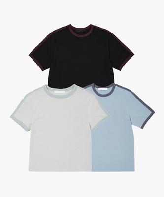 PLAC Shoulder Color Block Short Sleeve T-Shirt_3 Colors