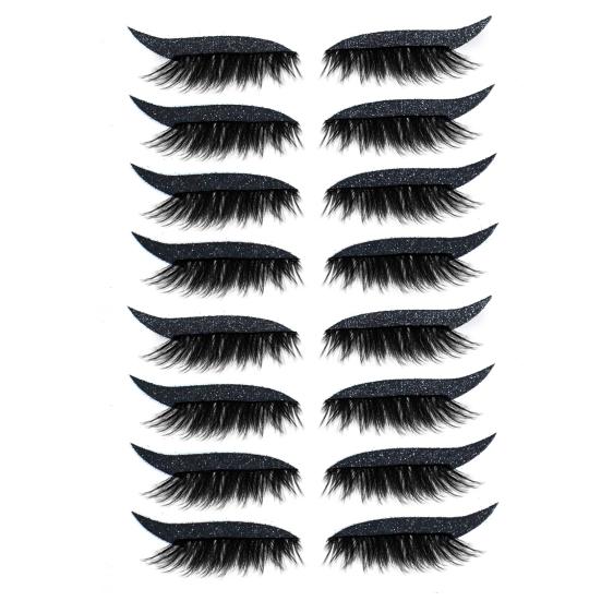 8 Pairs Lazy Eye Shadow Eyelash Eyelashes Makeup Stickers Eye Waterproof Glitter Eyeshadow Makeup Stickers