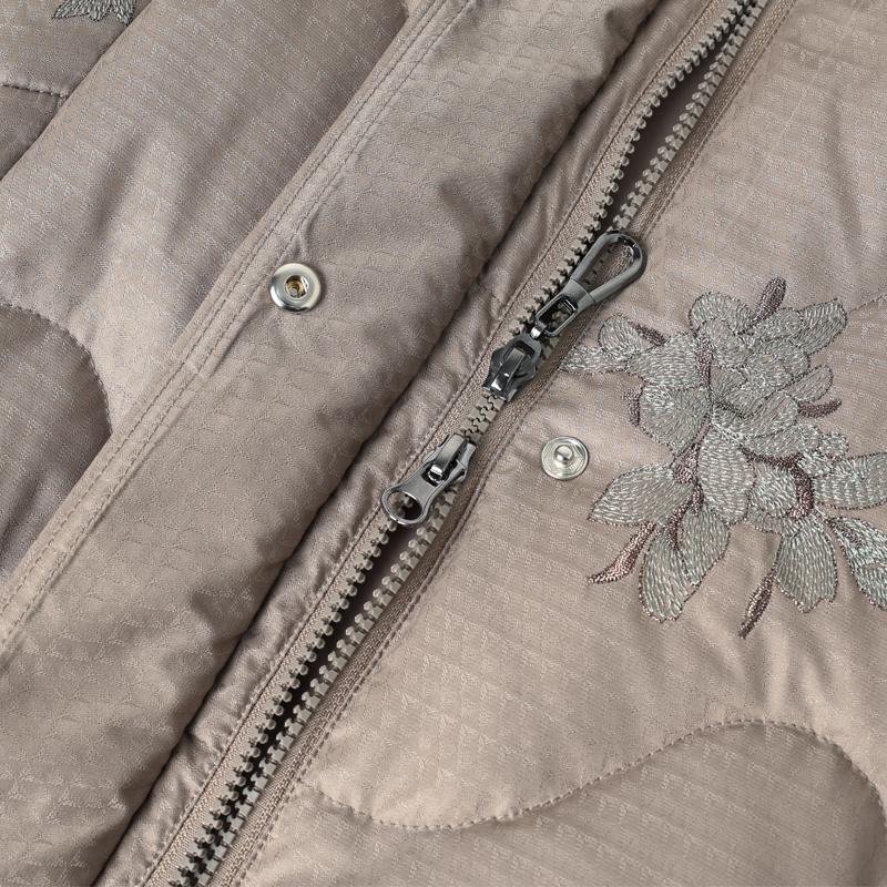 Real Fur Collar Middle-aged Women's Winter Down Coats Hooded Plus Size XL-6XL Embroidery White Duck Down Jackets for Women Thick Warm Parkas