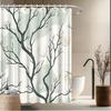 Tree Branches Shower Curtain, Artistic Abstract Design, Fade-Resistant Polyester, Machine Washable, Modern Bath Decor
