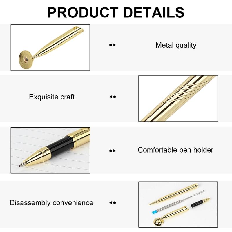 5 Stück Thekenstift Kugelschreiber Empfangsstift Unterschriftenstift mit Sockel Metallstift für Hochzeiten Banken