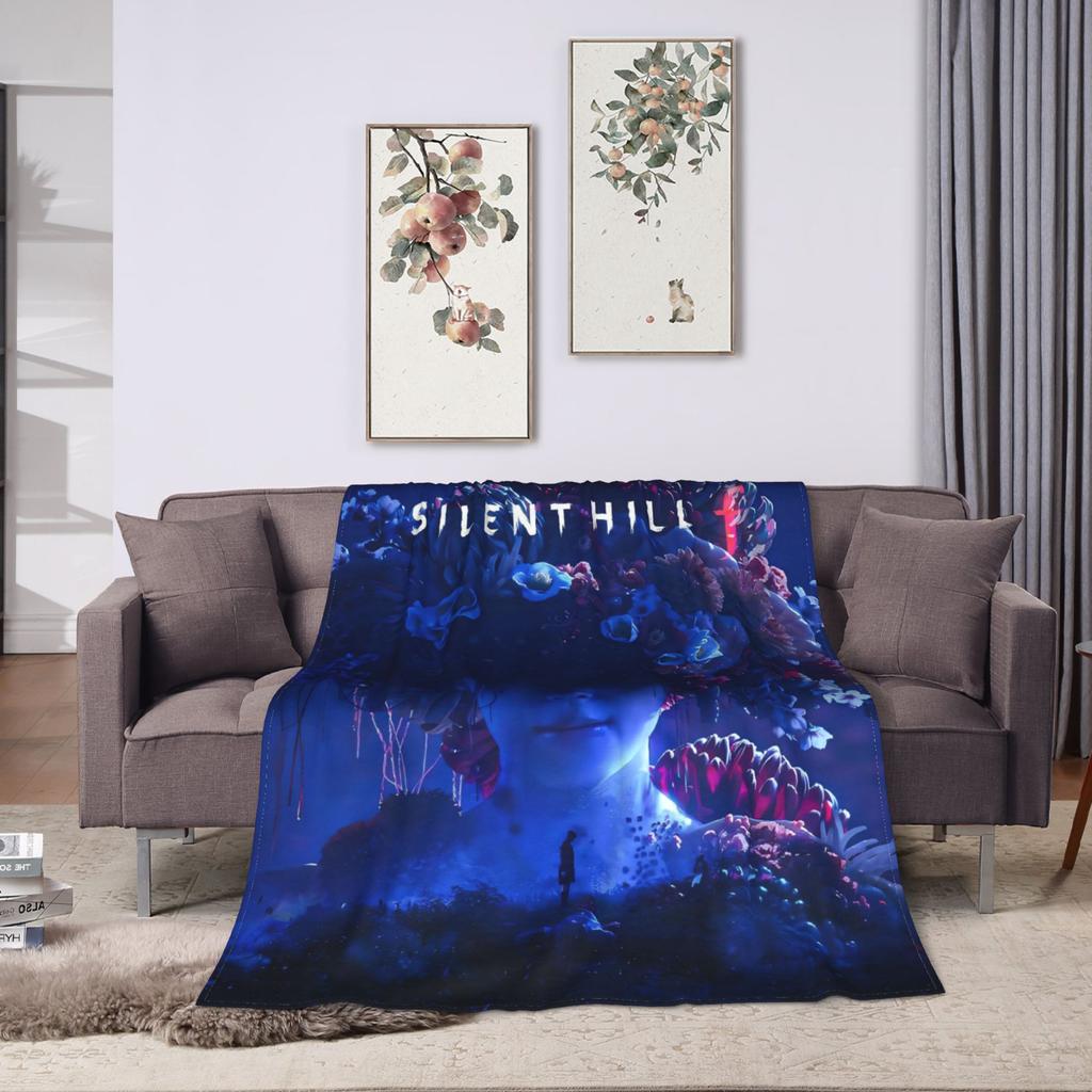 Silent Hill F Blanket Horror Game Super Warm Funny Plush Throw Blanket For Couch Bed Camping Flannel Bedspread Bed Cover