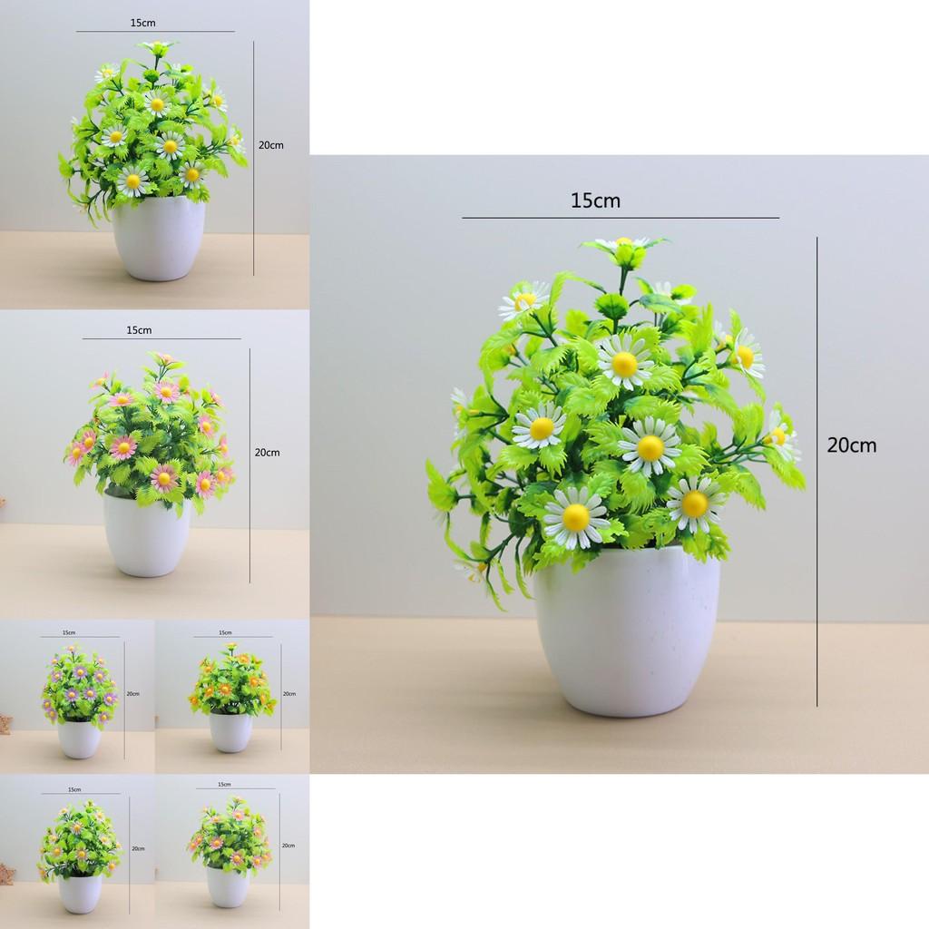 Handmade Faux Chrysanthemum And Spread Palm Artificial Plants For Home And Workspace