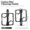 WEST BIKING Carbon Fiber Road Bike Pedal Ultralight 3 Bearing Carbon Tube Cycling Pedal Aluminum Anti-slip Flat Bicycle Parts