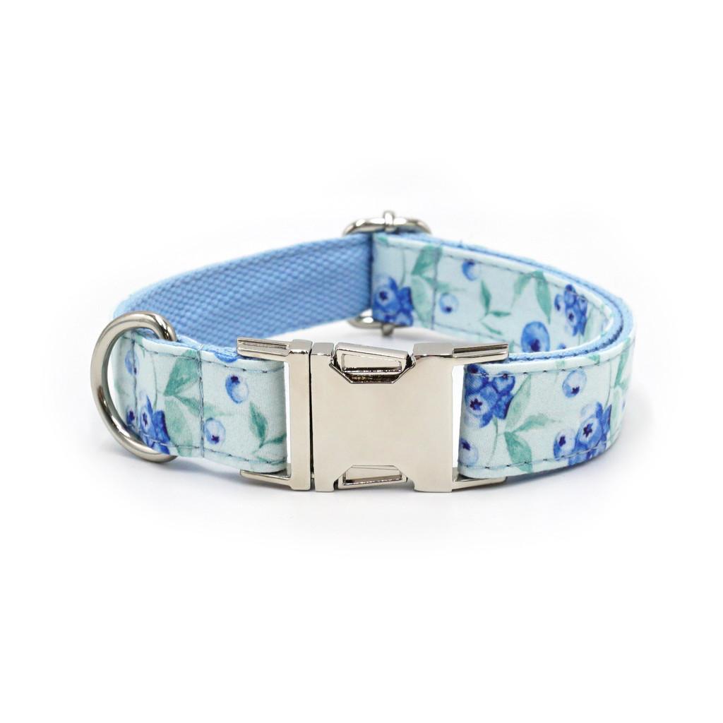 Pet Collar With Silver Buckle For Small Dogs Cotton Material Cute Flower Pattern Breathable Design