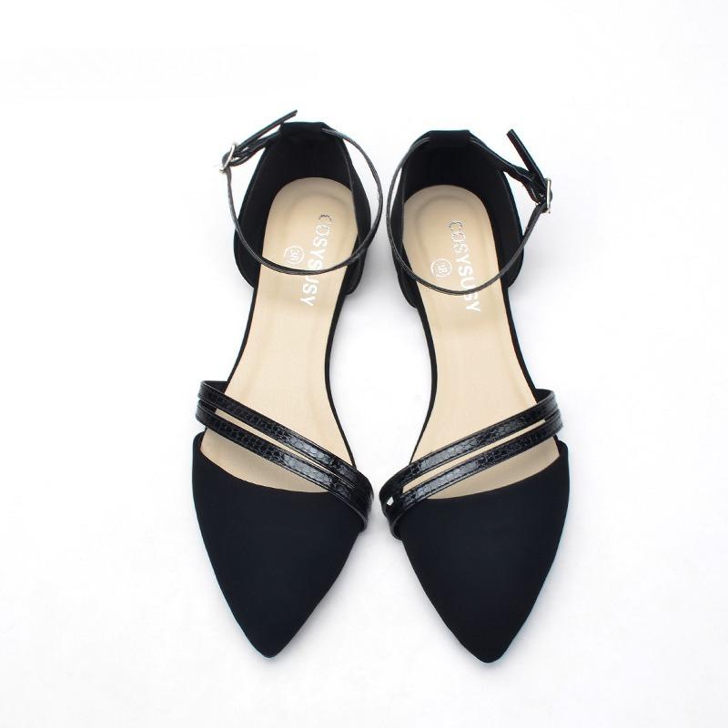 2025 Summer New Fashionable Women's Elegant Single Shoe Buckle Sexy Pointed Point Comfortable Soft Bottom Women's Sandals