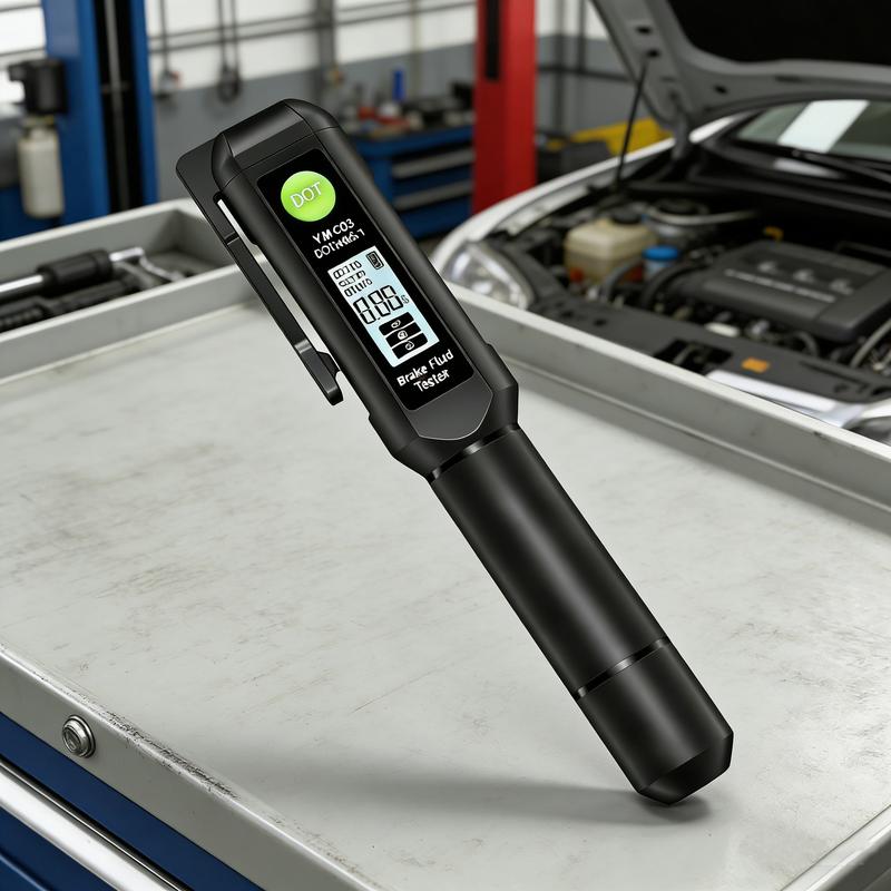 YMC03 Brake Fluid Tester Handheld Oil Digital Display Screen Audible/Visual Alarm Digital Relay Detection Test Kit