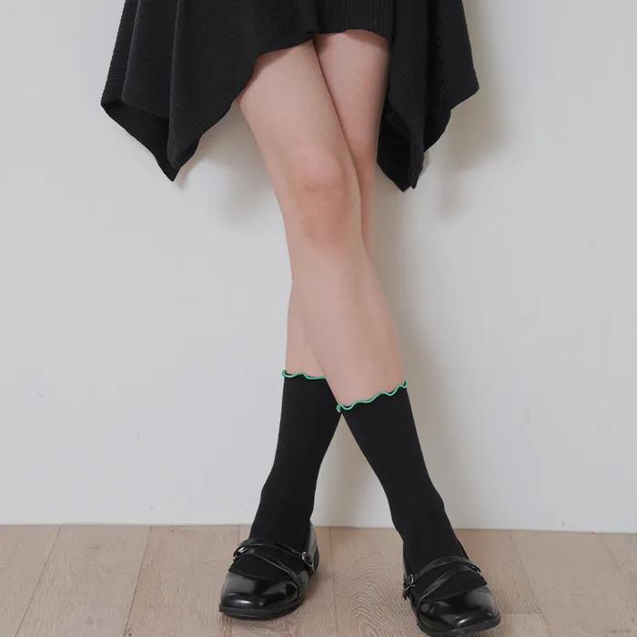 Two-way Ruffle Crew Socks