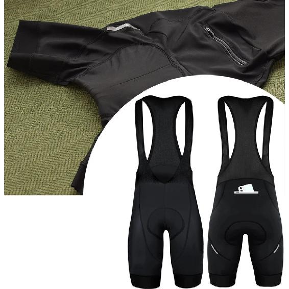 Phtxolue Pantaloncini da Ciclismo con Bretelle Tasca con Zip Anti-Perdita 6H 500KM Mountain Pro Bicicletta Bike Corto Nero Rosso Uomo Donna Pantaloncini da Ciclismo