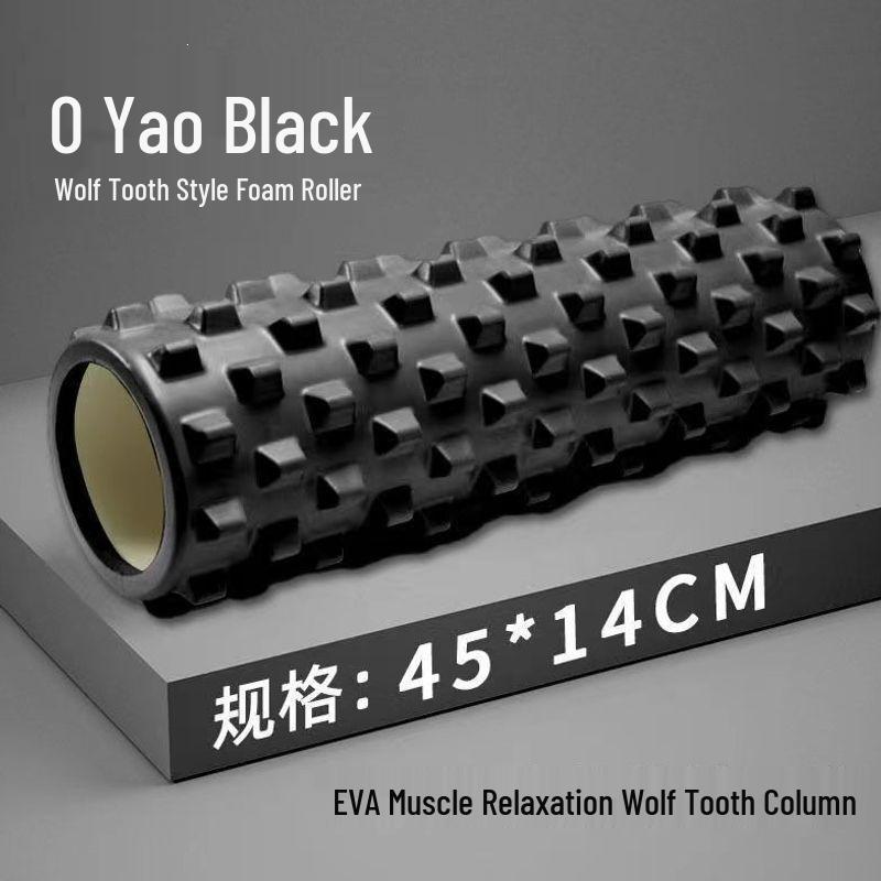 Foam Roller for Muscle Massage, Relaxation, Slimming Legs, Yoga, Beginner Fitness, Wolf Teeth Design.