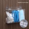 Punch-Free Acrylic Wall-Mounted Organizer Box for Gloves, Shoe Covers, Masks, and Hats.