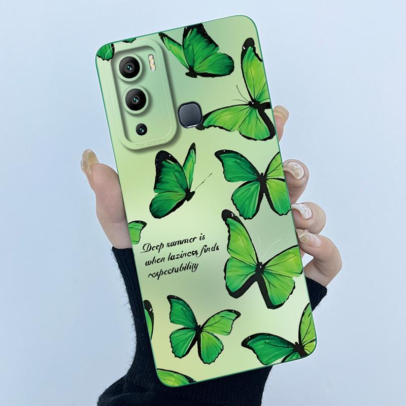 Case for Infinix Hot 12i Hot 12 Play Back Cover Butterfly Flower Soft Silicone Cases for Infinix Hot12i 12Play Hot12 Phone Funda