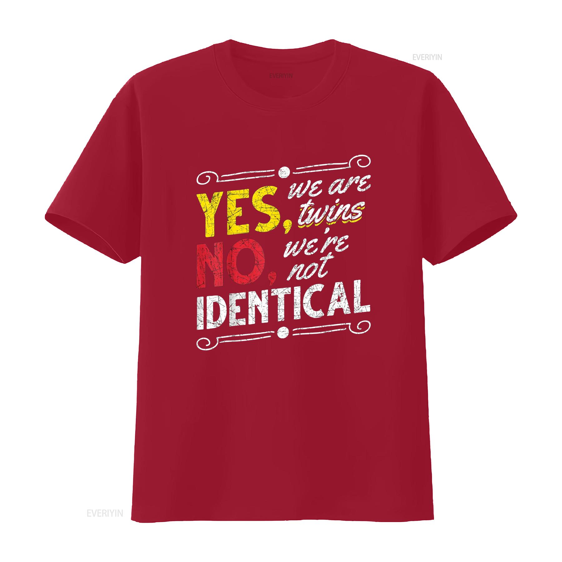 Yes We Are Twins No Not Identical Funny Twin T Shirt Black 3X Large vintage Washed designer clothes graphic Casual Unisex S