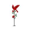 Wrought Red Bird Garden Stake - Rustic Outdoor Yard Decoration for and Patio