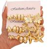 Elegant Gold Earring Set: Fashionable European and American Style for Women