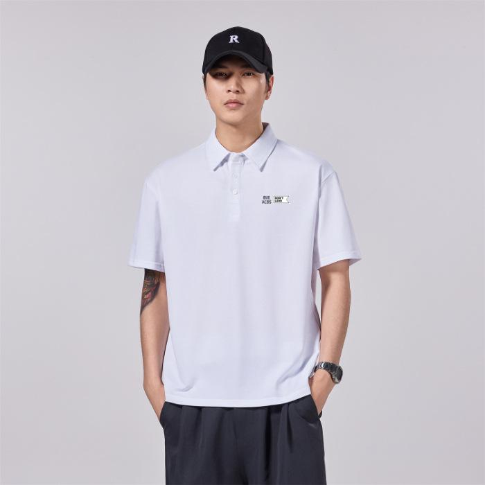 Men's Short-sleeved Letters POLO Shirt Men's Short-sleeved T-shirt Loose Lapel Summer New Style T-shirt