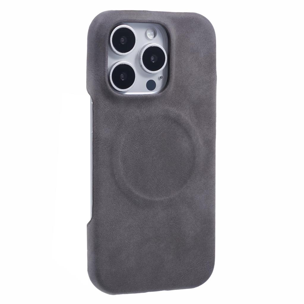 For iPhone 16 Pro Case Compatible with MagSafe Skin-Touch Leather+PC Back Cover