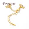 18K Gold Plated Extender Curb Chain,Bracelet Extender Lobster Clasp with Extension Chain Connector For DIY Bracelets Accessories