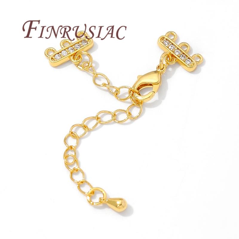18K Gold Plated Extender Curb Chain,Bracelet Extender Lobster Clasp with Extension Chain Connector For DIY Bracelets Accessories