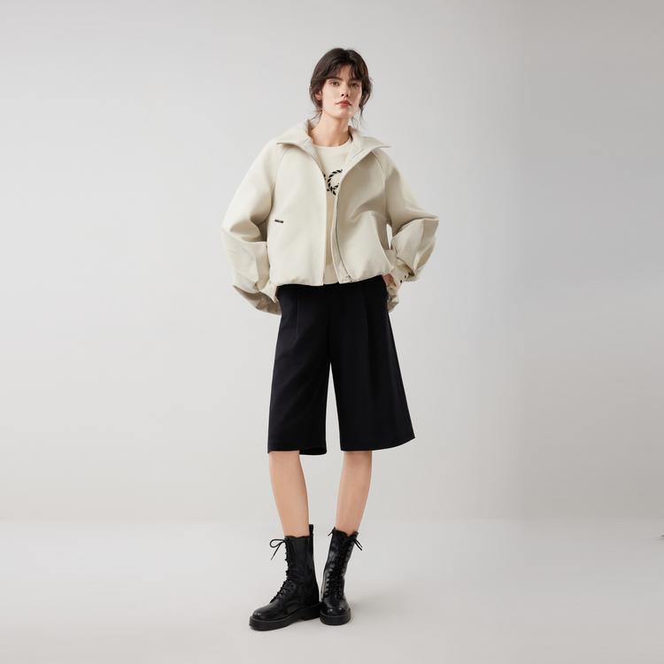 Elle Fashion Casual Loose Warm Long Sleeve Stand Collar Down Jacket Women outerwear EY52589