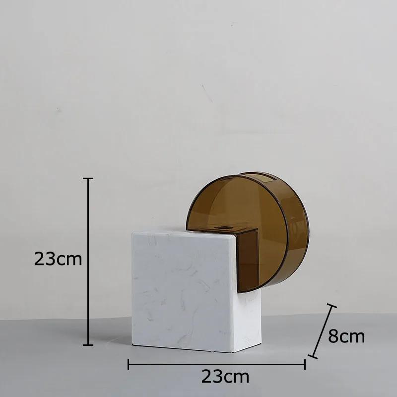 

Geometric Square Marble Vase Table Decoration Flower Arrangement Creative Acrylic Flowers Display Vases Room Aesthetic Decor