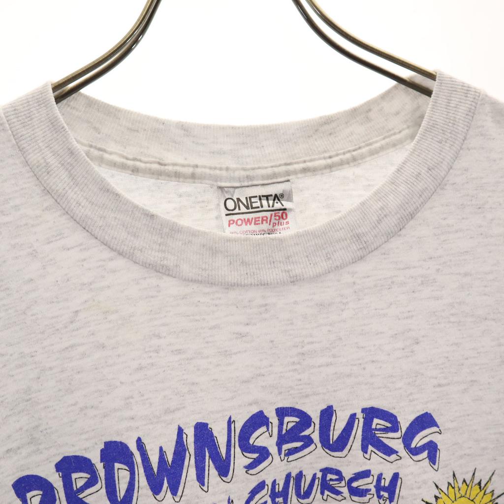 ONEITA 90s Made In USA Old Short Sleeve T-shirt XL Gray Single Stitch Men's Used