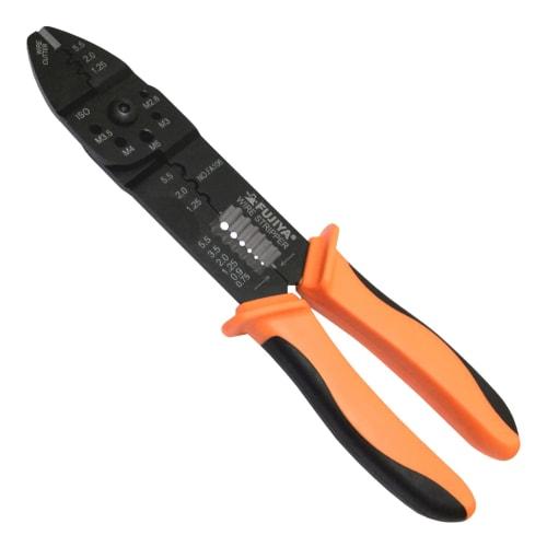

Fujiya All-Purpose Electrician s Pliers (for both Faston and bare crimp terminals) with Polished Cutting and Stripping Blades, FA106