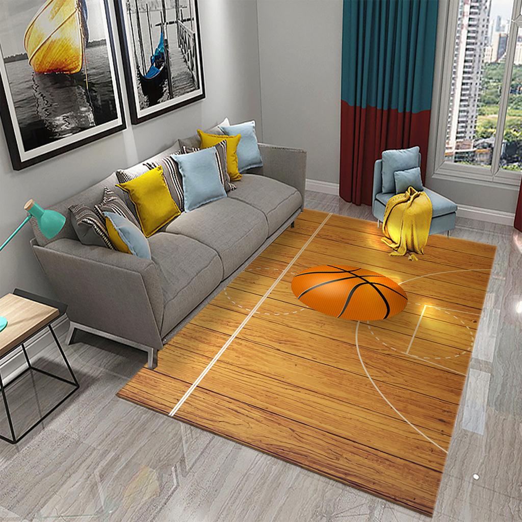 Basketball Pattern Carpet Home Decor Large Area Rugs for Teen Boys Playroom Bedroom Non-slip Floor Living Room Sofa Floor Mats