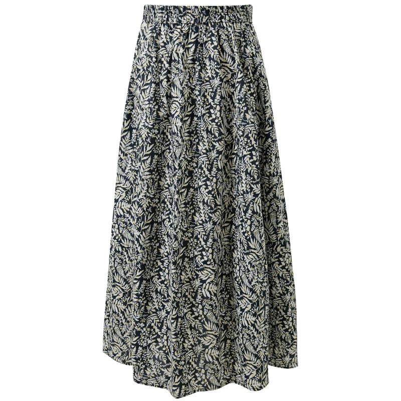 Sancai 2026 Spring High-Waist A-Line Midi Skirt