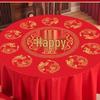 Elegante wasserdichte und schmutzabweisende rote Tischdecke für Hochzeiten