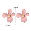 Sweet Flower Earrings For Women Fresh Four-petal Stereo Flower Stud Earrings Fashion Temperament 5 Colors Flower Earring