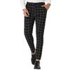 Men's Dress Plaid Slim Fit Flat Front Business Pants With Pockets