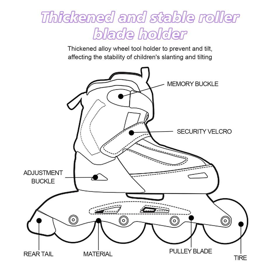 Children's Inline Skates Lighted Wheels Beginner Adjustable Roller Skate Set