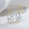 Baroque Pearl Drop Earrings Women Sterling Hook Earring Geometric Irregular Natural Fashion Jewelry