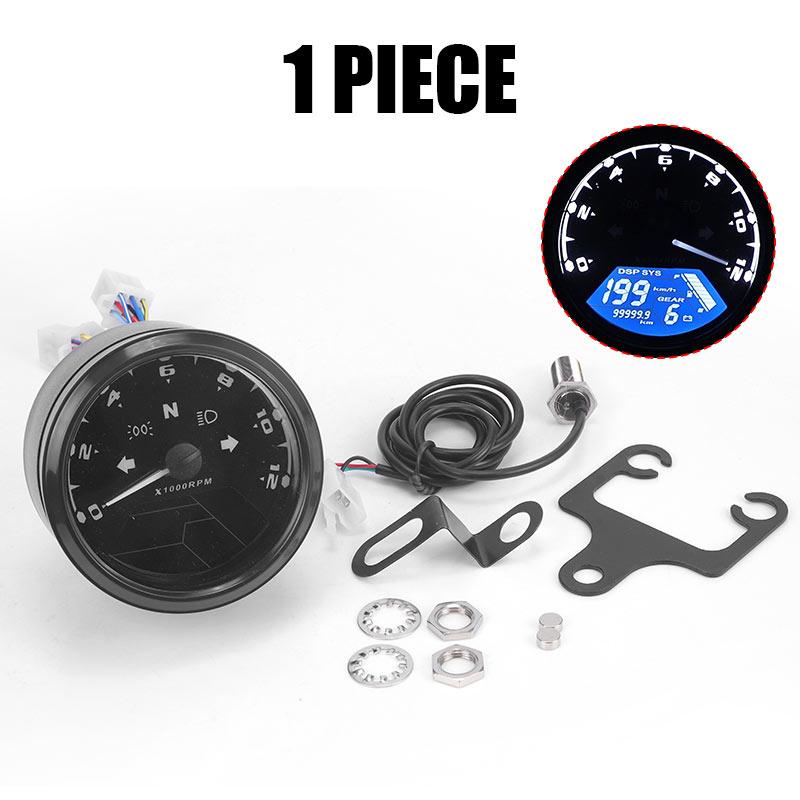 Universal Motorcycle Meter LCD Speedometer Digital Odometer with Gear Indicator 12000RMP Hour Meter Tachometer for Honda Yamaha 1PC