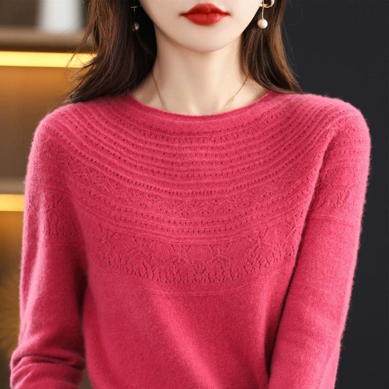 Knitted Sweater for Women In Autumn and Winter, Loose Round Neck, Inner Layer, Pullover, Solid Color, Versatile, Outer Layer