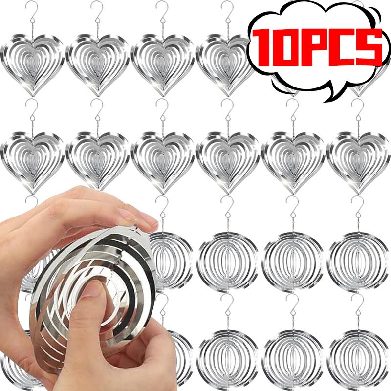 10/1Pcs Bird Deterrent Pendant Reflective Wind Spinner Outdoor Garden Decoration Shiny Wind Spinner Birds Repellent Device