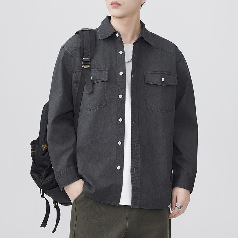 Spring New Japanese Retro Men's Long-sleeved Shirt Work Jacket Loose American Shirt
