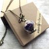 Retro and beautiful dandelion necklace plant dried flower glass ball pendant men's and women's collarbone sweater chain with accessories