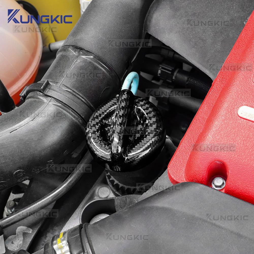 Real Dry Hard Carbon Fiber For Abarth 595 595C 695 695C 2012 2013 2014-2025 Car Engine Oil Filler Cap Sticker Cover Accessories