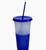 Eco-Friendly Cold-Sensitive Color-Changing Large-Capacity PP Plastic Cup with Straw for Party Use Set of 10