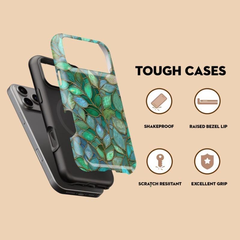 Hybrid Double-layer Phonecase Glass Mosaic Tile Phone Case for Samsung Galaxy S26 S25 Ultra S24 FE S23  Plus 5G Hard Shell