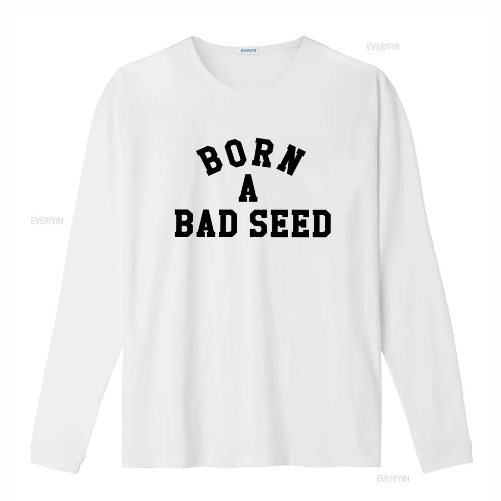Born A Bad Seed Print T Shirt Trendy Streetwear for Bold Fashion Statements Vintage Washed Fashion Unisex Streetwear
