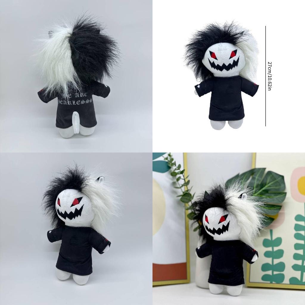 Zxc Cat Plush Halloween Black And White Grinning Cat Stuffed Toy 27cm/10.62in Height