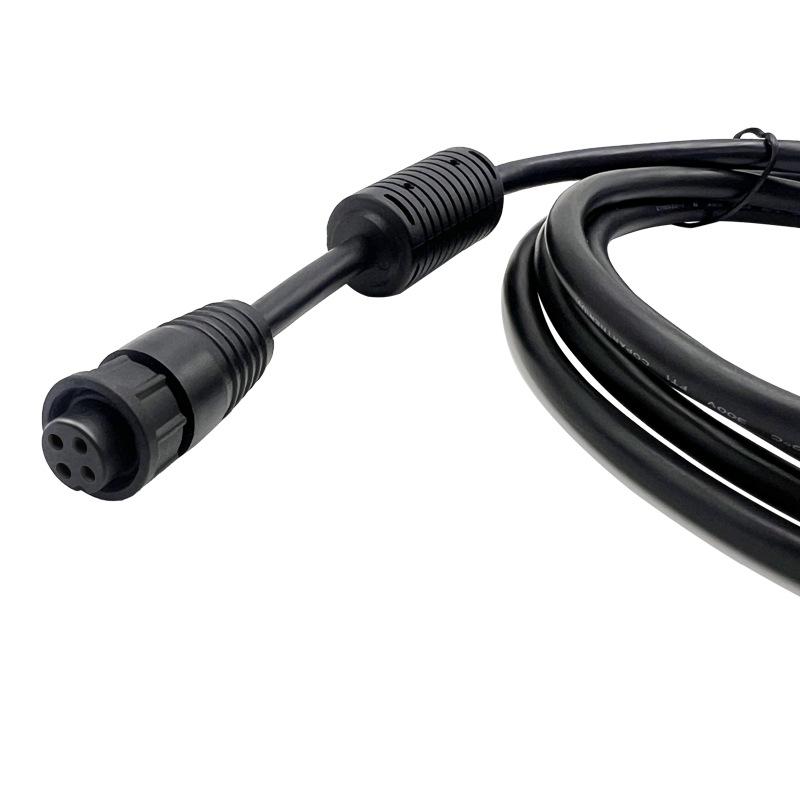 Lawrence 4-Pin Power Extension Cable for Fish Finder: Waterproof Aviation Plug To Tinned Connection.