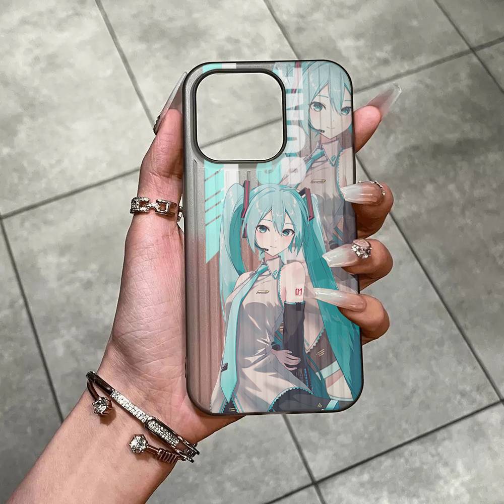 

Kawaii H-Hatsune Miku For IPhone 17 16 15 14 13 12 11 Pro Max Plus Pro Clear Phone Cover Non-Slip Shell iPhone 14 plus